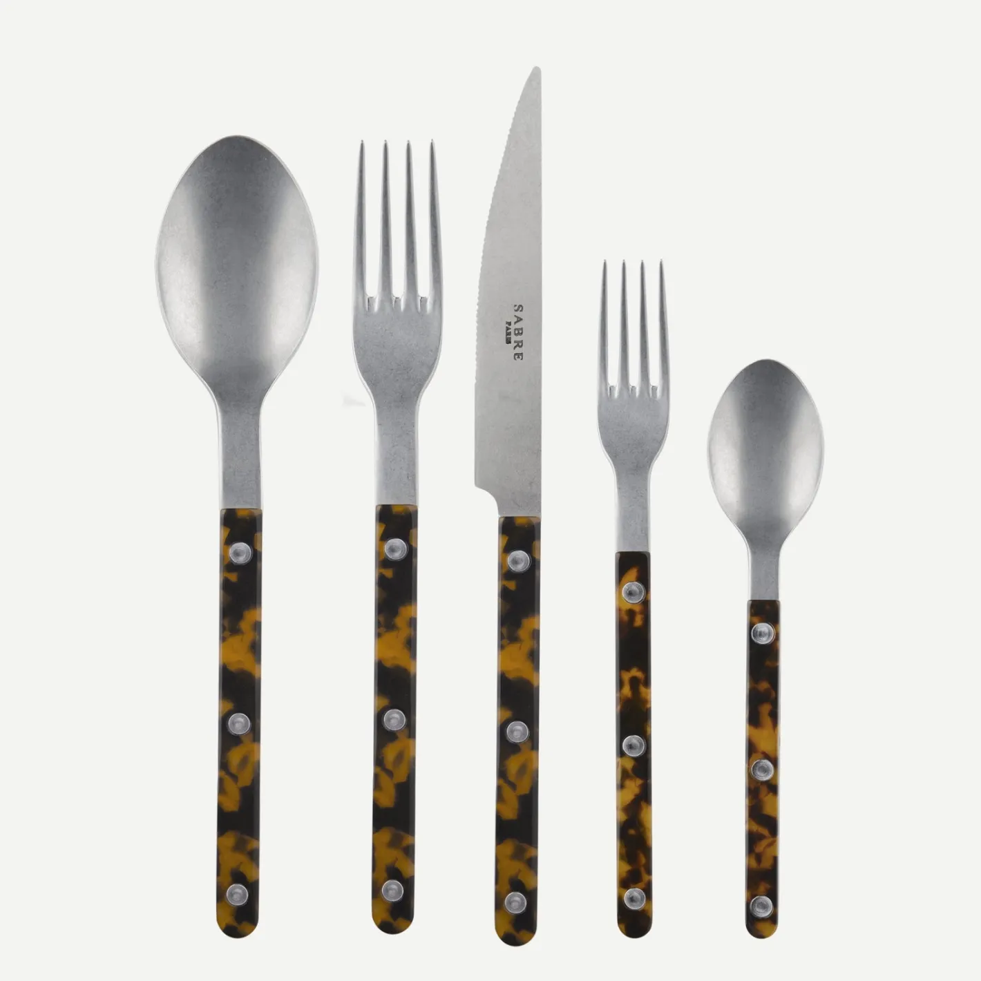 Sabre Paris Bistrot Vintage Tortoise, Faux Tortoise | 20 Pieces Set
