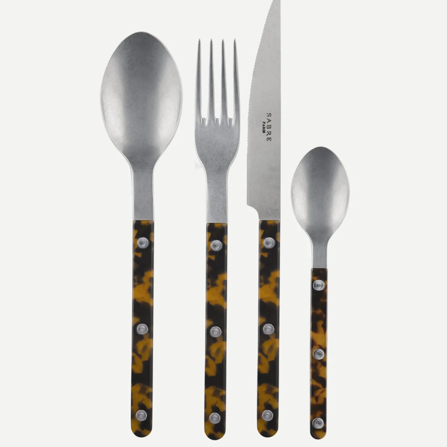 Sabre Paris Bistrot Vintage Tortoise, Faux Tortoise | 48 Pieces Set