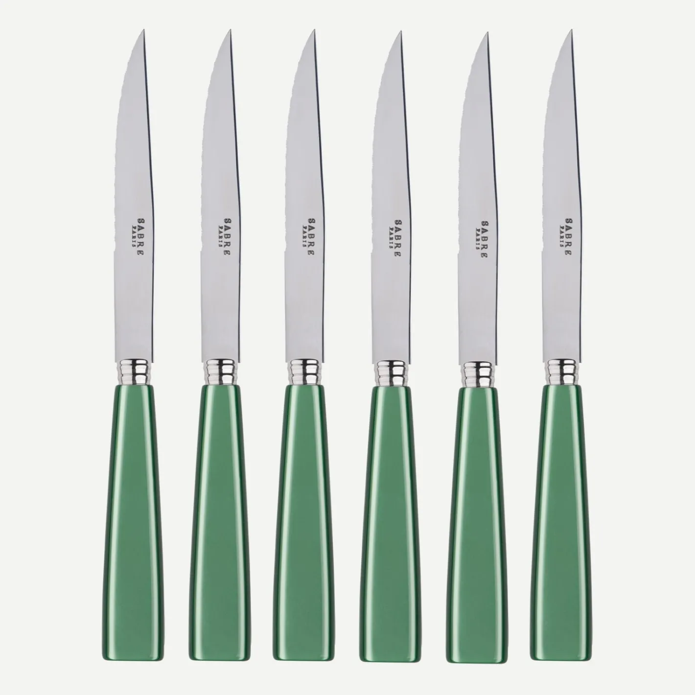 Sabre Paris Icône,Vert jardin | Set Of 6 Steak Knives