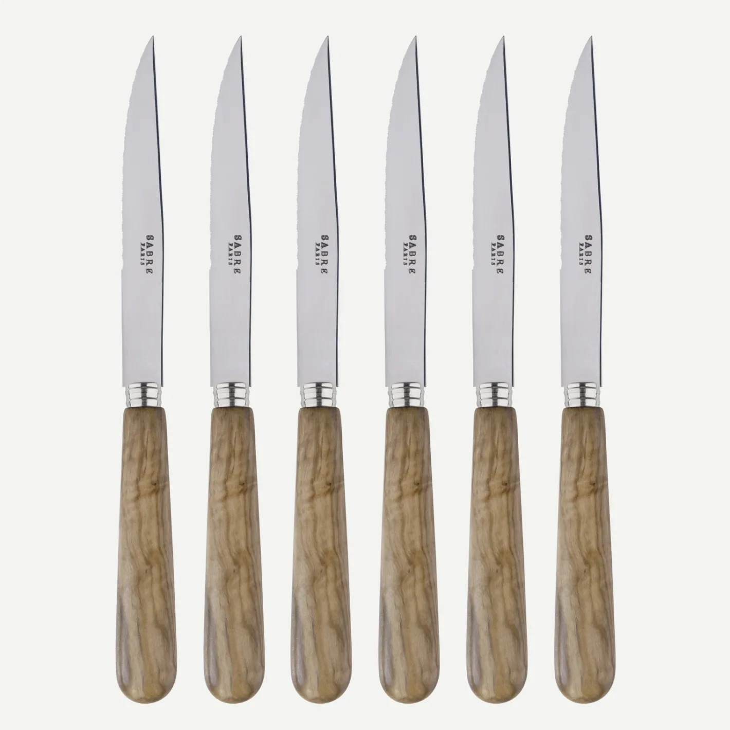 Sabre Paris Lavandou,Bois d'olivier | Set Of 6 Steak Knives
