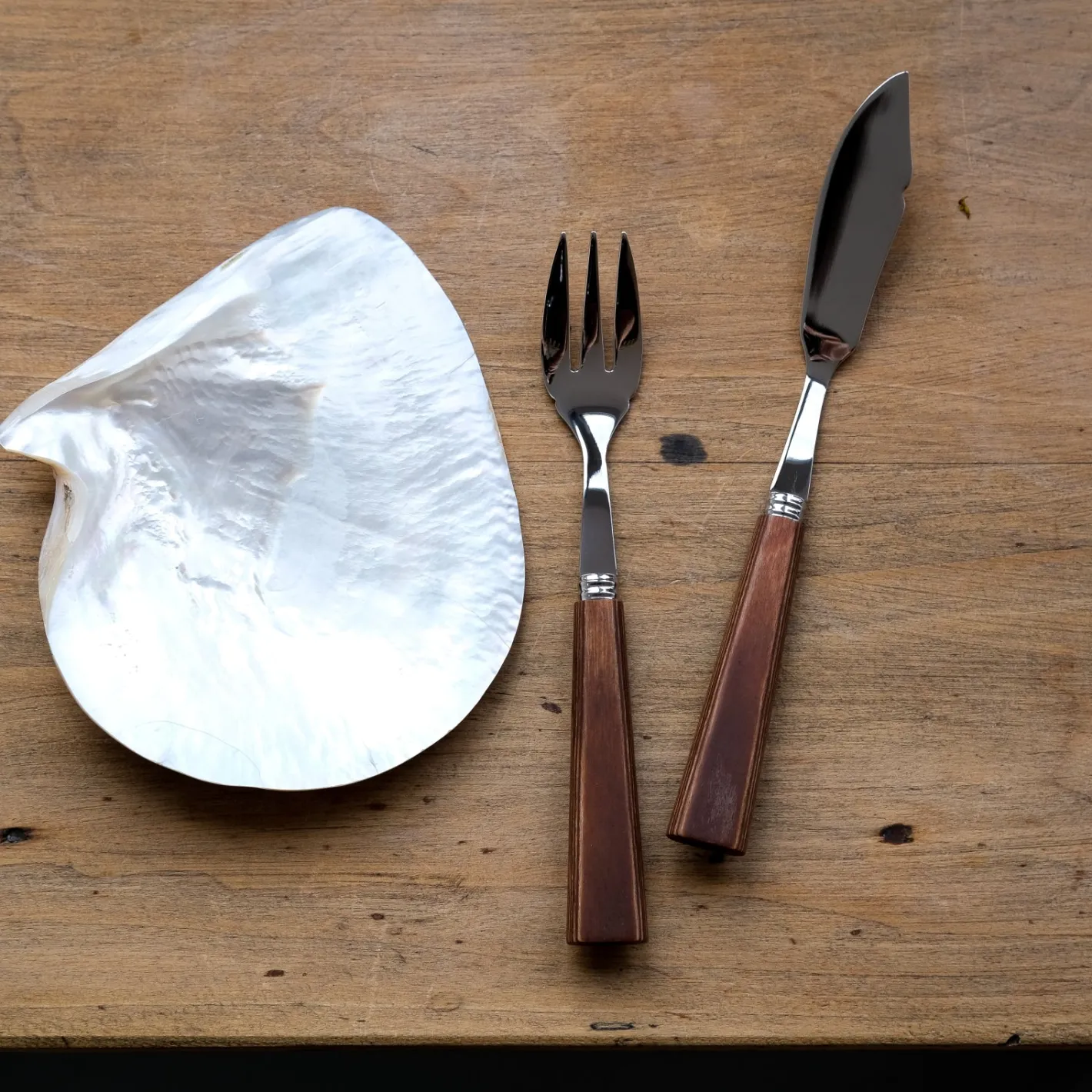 Sabre Paris Nature,Bois stratifié clair | Fish Knife | Fish Fork