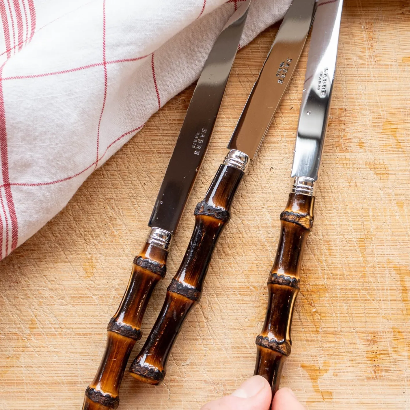 Sabre Paris Panda,Bambou foncé | Set Of 6 Steak Knives