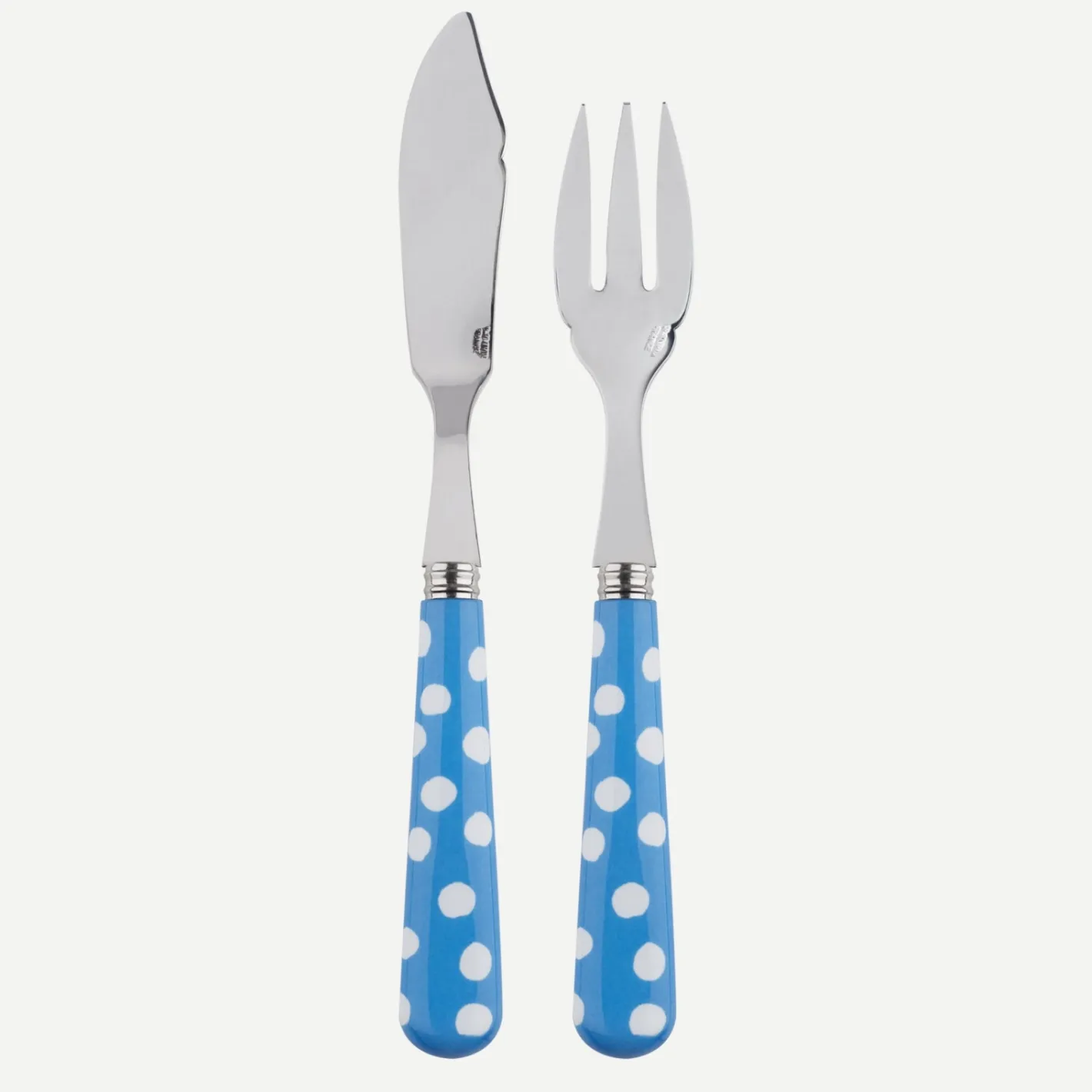 Sabre Paris Pois Blancs,Bleu clair | Fish Knife | Fish Fork