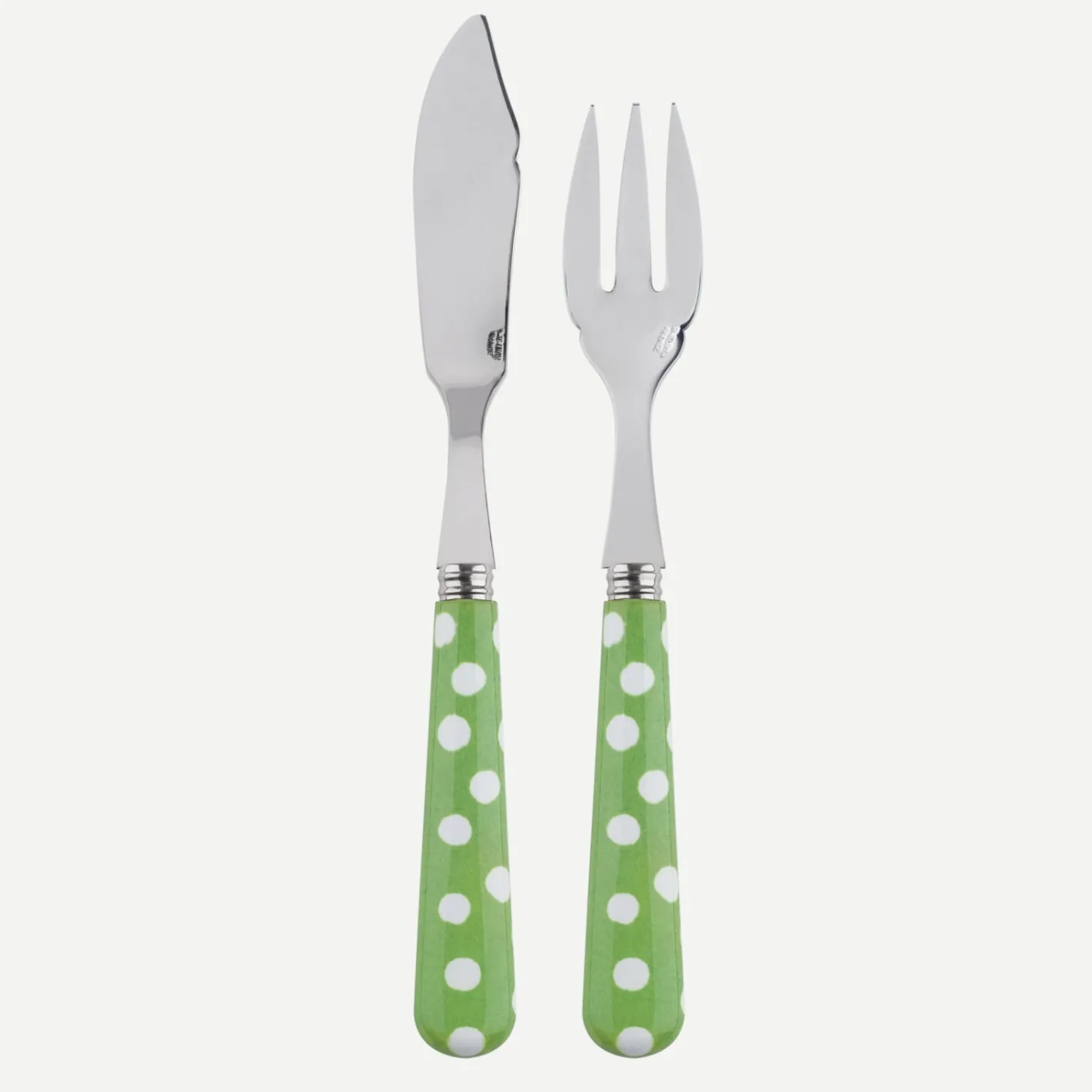 Sabre Paris Pois Blancs,Vert jardin | Fish Knife | Fish Fork