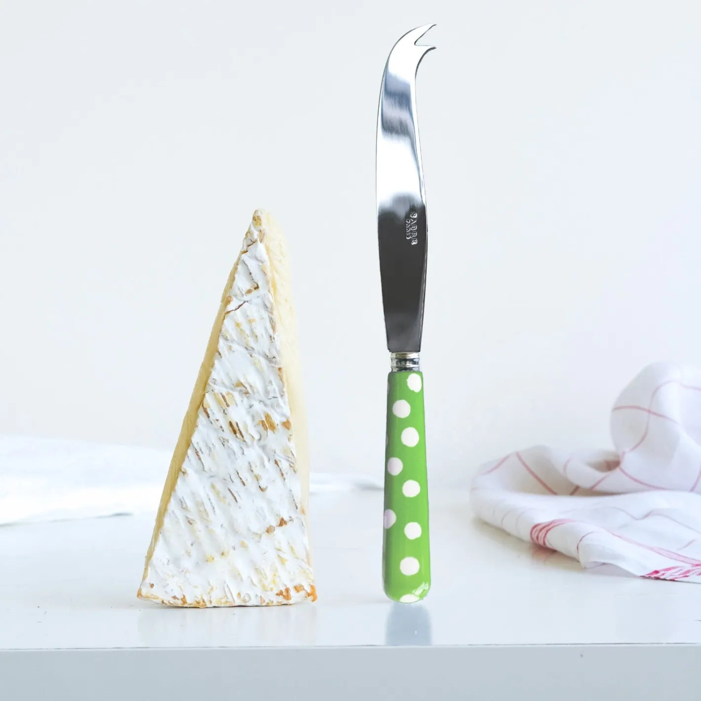 Sabre Paris Pois Blancs,Vert jardin | Cheese Knife